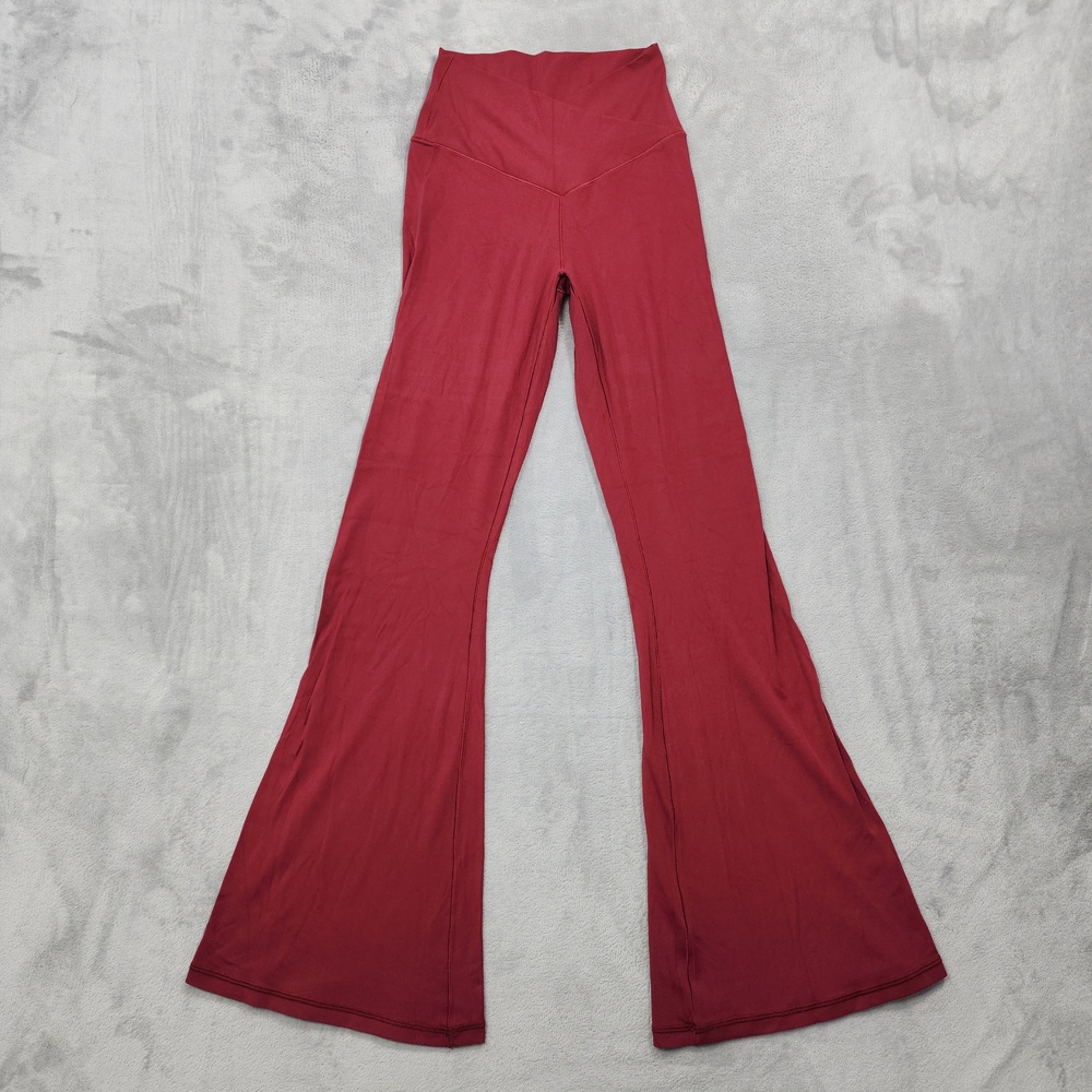 OFFLINE By Aerie Leggings Womens M Red Real Me Flare High Rise Ankle Yoga Gym